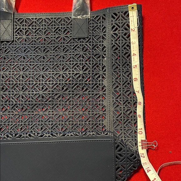 Tory Burch Black Perforated Tote - Picture 4 of 6